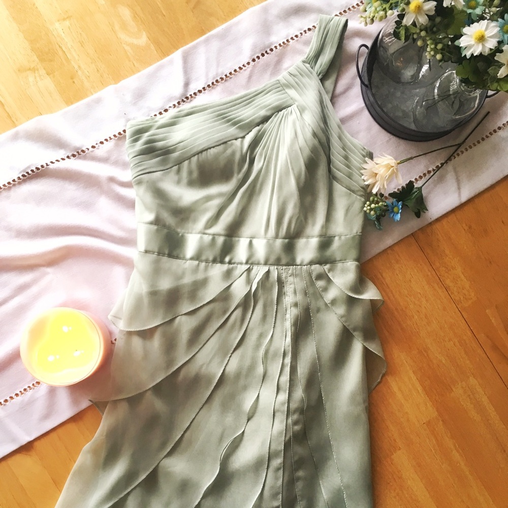 Mint Ruffled Formal Dress
